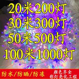 220vled彩灯七彩变色满天星装饰闪灯24v商场户外节日串灯户外亮化