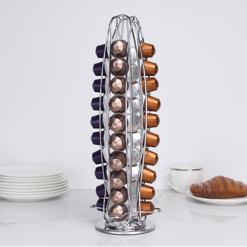 Fengyue factory creative vertical rotatable rotating capsule coffee rack Nespresso coffee capsule storage rack Fengyue factory creative vertical rotatable rotating capsule coffee rack Nespresso coffee capsule storage rack