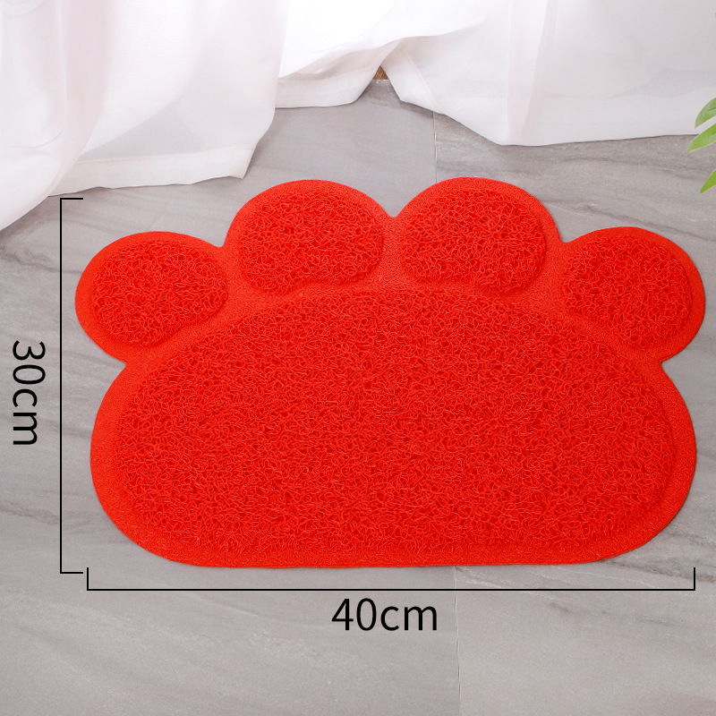PVC impresión de la pata del animal doméstico resistente a las manchas mantel doble capa antideslizante gato jaula estera perro gato pie estera suministros para mascotas al por mayor