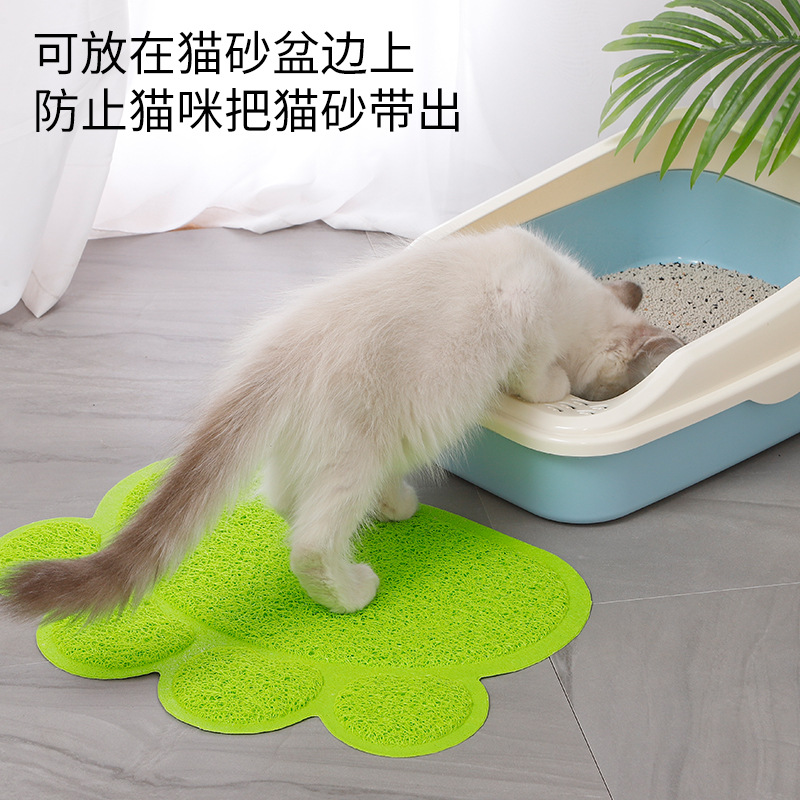 PVC impresión de la pata del animal doméstico resistente a las manchas mantel doble capa antideslizante gato jaula estera perro gato pie estera suministros para mascotas al por mayor