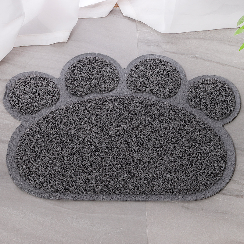 PVC impresión de la pata del animal doméstico resistente a las manchas mantel doble capa antideslizante gato jaula estera perro gato pie estera suministros para mascotas al por mayor