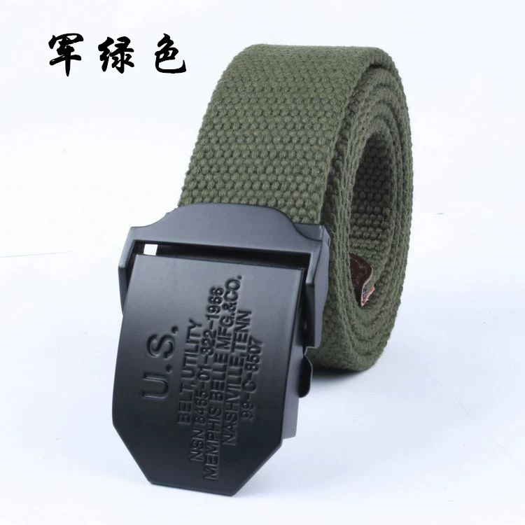 Men's black cloth woven travel adjustable belt