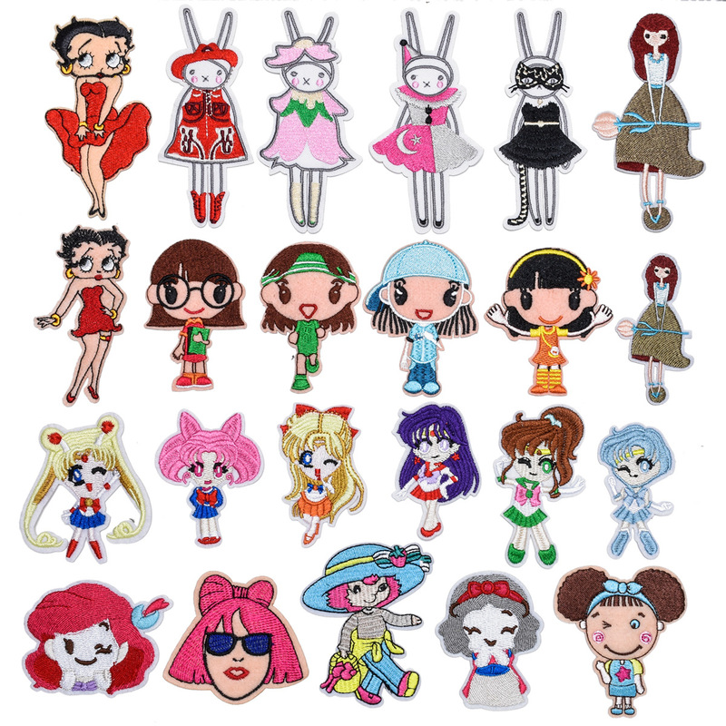 Elegant embroidery cartoon computer embroidery chapter cute little girl beautiful girl clothes decoration patch embroidery cloth patch embroidery Elegant embroidery cartoon computer embroidery chapter cute little girl beautiful girl clothes decoration patch embroidery cloth patch embroidery