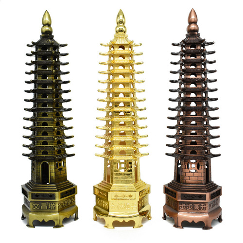 Manufacturer wholesale alloy Wenchang Tower ornaments 9-story 13-story tower living room desk student home decoration crafts