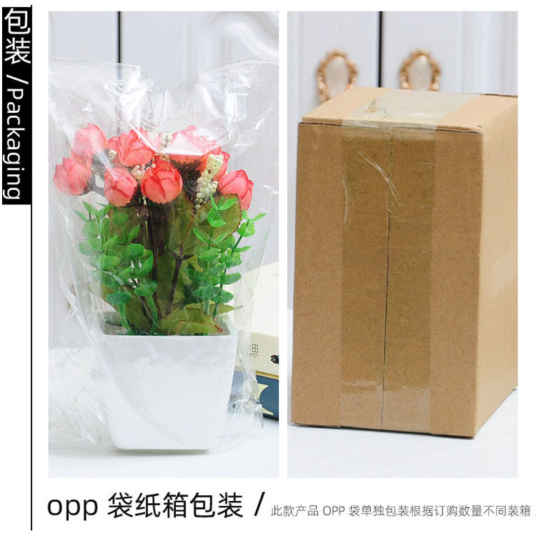 Flor artificial traje sala de estar mini decoración del hogar plástico floral mesa de café mesa de comedor pequeño bonsai maceta