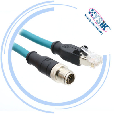 Ethernet网线兼容基恩士IV3系列OP88666 M12X扣8芯公头转RJ45 10m