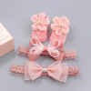 Children's headband, socks, set, hairgrip with bow, European style