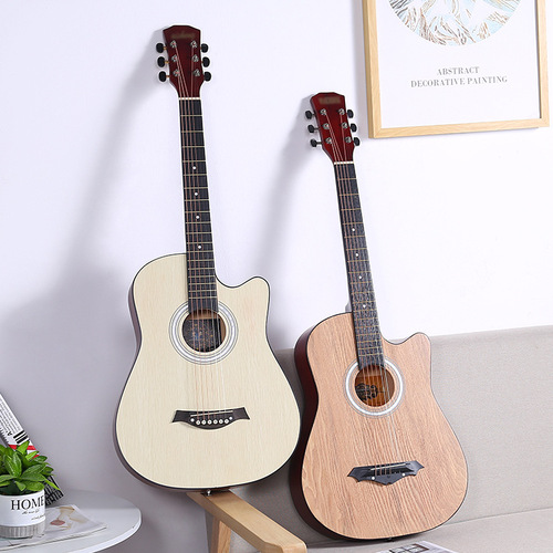 Guitar 38-inch Folk Beginner Entry-level Practice Student Guitar Factory Wholesale Production for Both Boys and Girls Musical Instruments