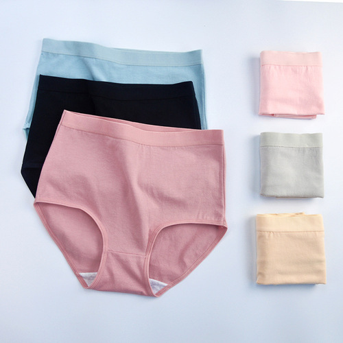 Women's Large Size Wholesalers Breathable Plain Cotton High-Waist Abdominal Compression Underwear with Butt Lifting