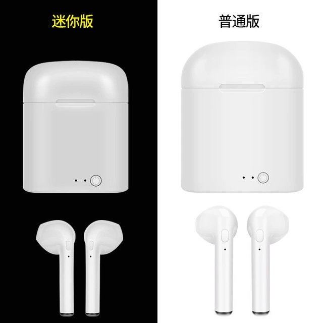 Wireless Earbuds (i7s) Bluetooth TWS with Charging Case, Compact Lightweight, Black