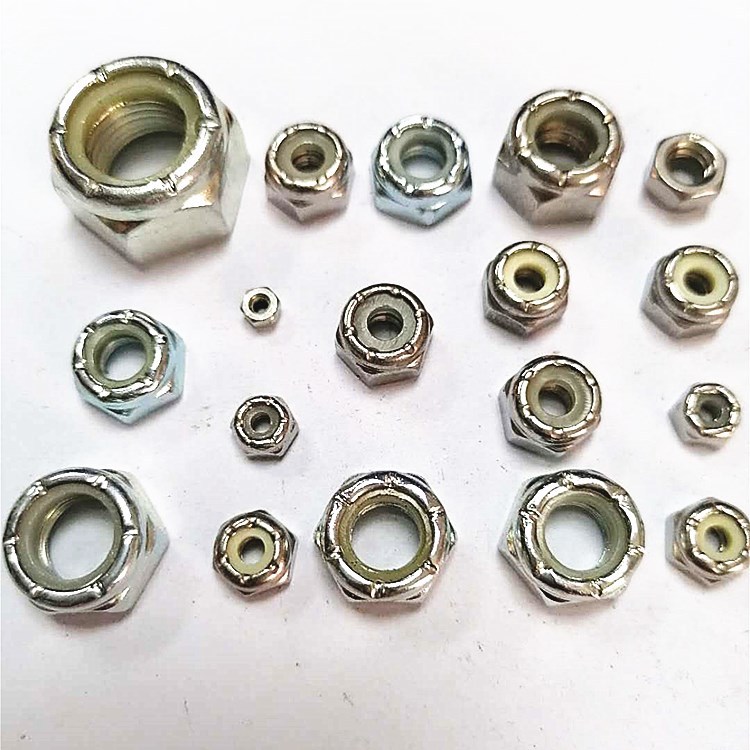 六角法兰面锁紧螺母/全金属非标细牙防松尼帽1/4 810#24锁紧螺母