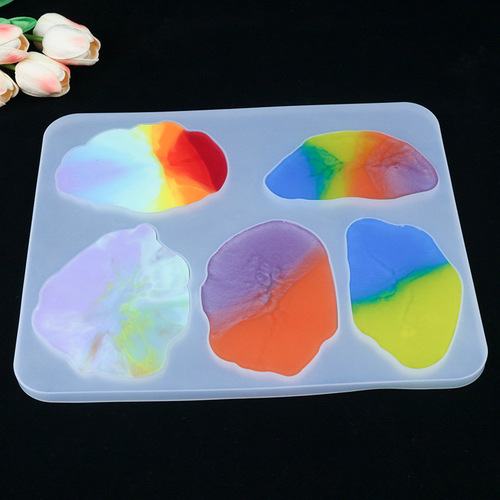 DIY Mirror Crystal Droplet Resin Mold Table Cup Mat Set of Irregular Handmade Mold