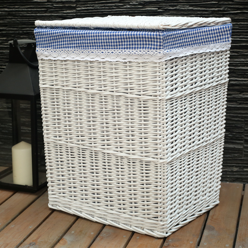 Directo de fábrica del Norte cesta de almacenamiento de Mimbre con forro de tela Hotel Casa sundries organización grande cesta de lavandería