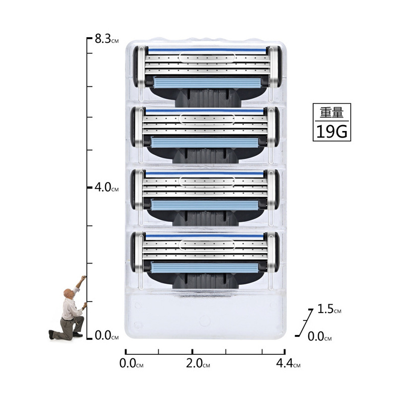 Promoción de la fábrica manual de tres capas hoja de afeitar afilada AliExpress hombres cabeza de afeitar frente tres velocidad del viento 3 cuchillas