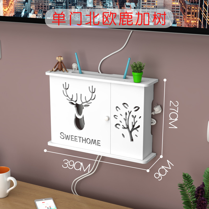 Creativo Punch-free rack de almacenamiento de pared TV Set-Top Box rack de pared dormitorio sala de estar router caja de almacenamiento al por mayor