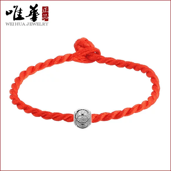 Weihua red rope editor with fashion female beads this life year bracelet wholesale simple fashion silver plated bracelet