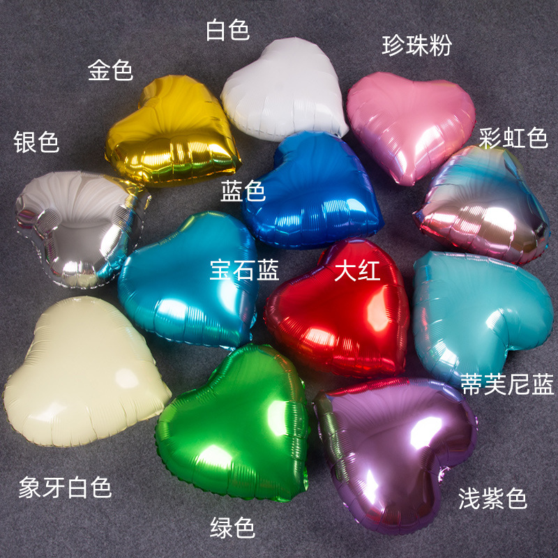Distribution wholesale Multicolor 18 heart-shaped Aluminum balloon aluminum foil balloon Wedding festival Day School Site decorate