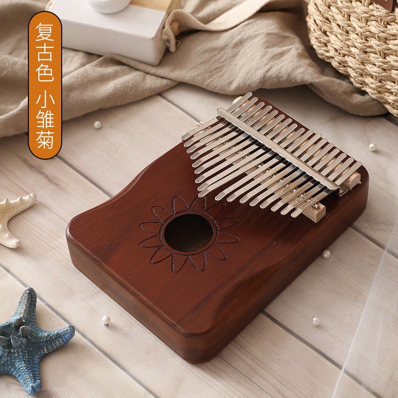 Pulgar de Amazon Kalinba Piano de 17 tonos Instrumentos musicales para niños Estudiantes Pulgar de madera maciza Piano de dedo para principiantes