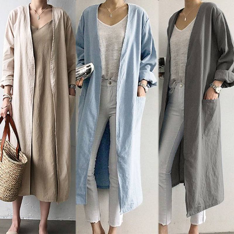 Explosions 2023 autumn Amazon ebay AliExpress wish temperament Korean V-neck straight tube women's trench coat