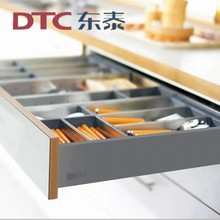 DTC东泰骑马抽屉 豪华抽帮滑轨阻尼导轨钢侧板轨道直板深灰HB01