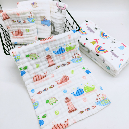 Six-layer gauze baby towel seersucker high-density children's towel pure cotton children's face towel infant face towel