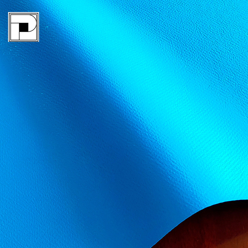 柏拉图浅蓝色仿皮纹0.55毫米1.83宽的淘气堡装饰PVC夹网布皮料