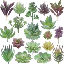 仿真多肉植物植绒创意仿真花DIY植物墙配件 多肉假花头人造花套装