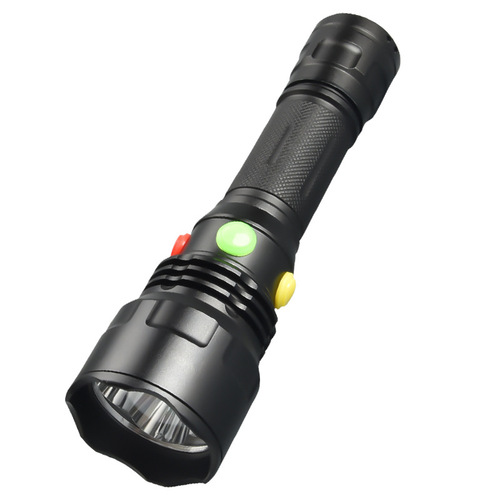 Strong Light Railway Applicable Four-Color Signal Light with Magnet and Rechargeable Red, Green, Yellow, and White Outdoor Survival Emergency Flashlight