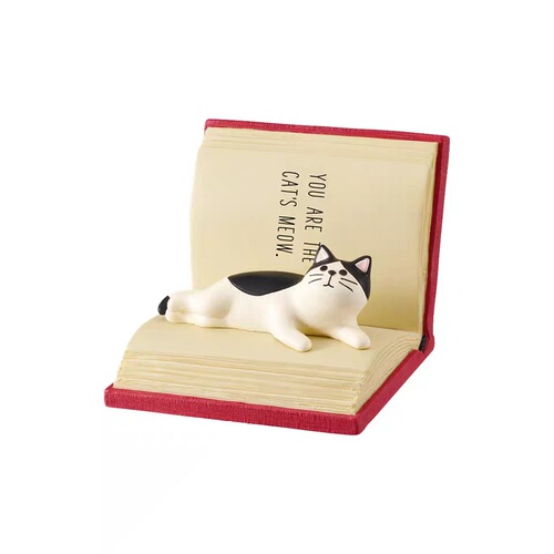 Creative notebook groceries Japanese style lazy book cat mobile phone holder zakka resin ins crafts ornaments