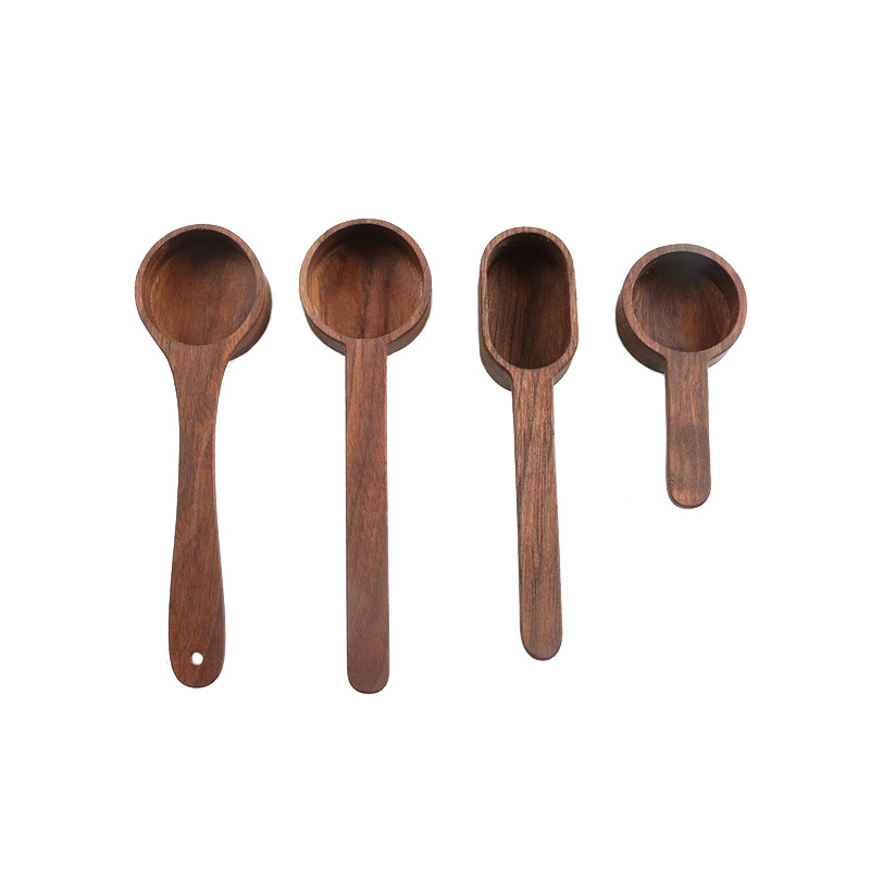 Café cuchara de frijol de medición nuez negra cuchara de madera maciza polvo de café japonés cuchara cuantitativa cuchara de medición mango largo cuchara de medición 8g 10g