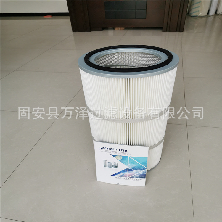 万泽供应防油防水粉尘滤筒滤芯 PTEF覆膜聚酯纤维滤筒