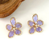 Crystal, fashionable earrings, European style, flowered, 2020 years, internet celebrity