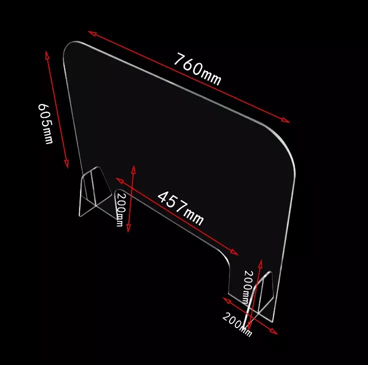 银川工厂森普高透明亚克力挡板办公室桌面隔离板可制作各种尺寸