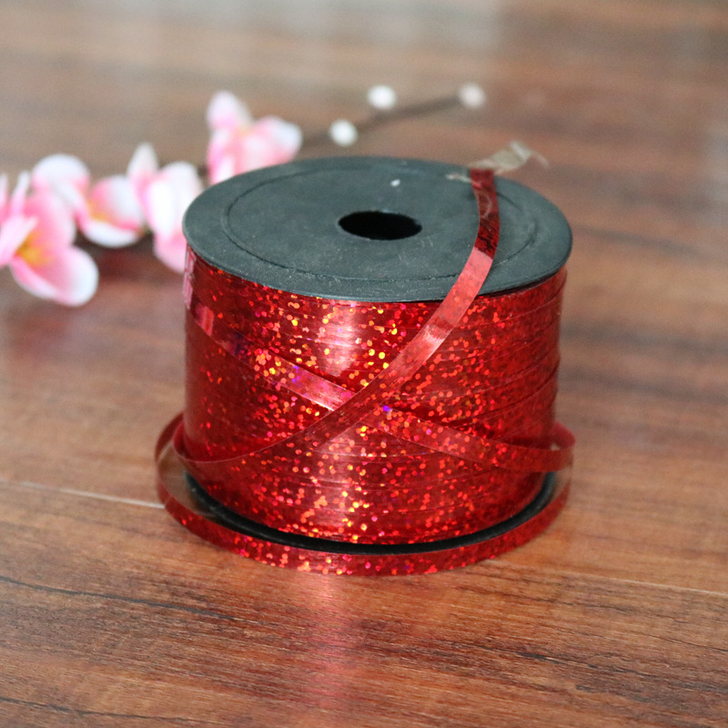 Boda boda decoración colorida cinta atado globo cuerda 100 yardas * 0,5 cm láser cinta