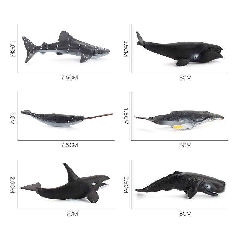 Delfín mágico peces martillo tiburón submarino adornos Simulación transfronteriza estática mini modelo de vida marina múltiple