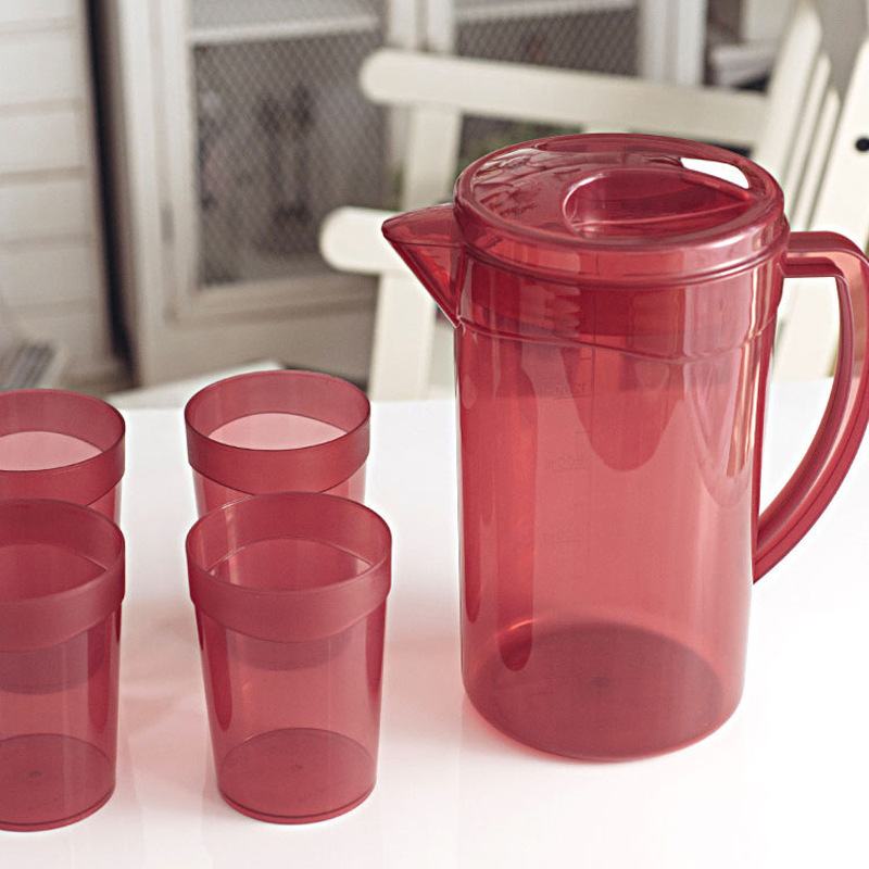 Mercancías de fábrica Suministro directo una olla cuatro tazas de plástico botella de agua fría traje de gran capacidad hogar botella de agua fría logotipo imprimible