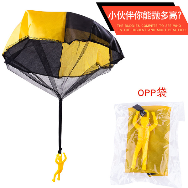 Spot children hand tossing parachutes