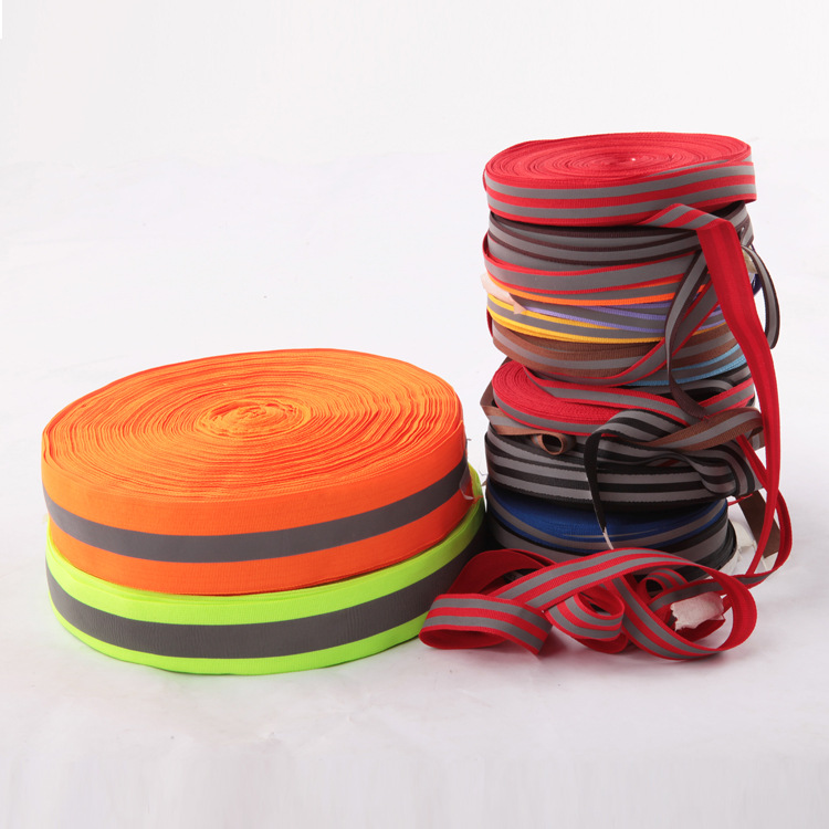 厂家批发高亮反光织带工装反光条服装荧光织带环卫工人材料警示带