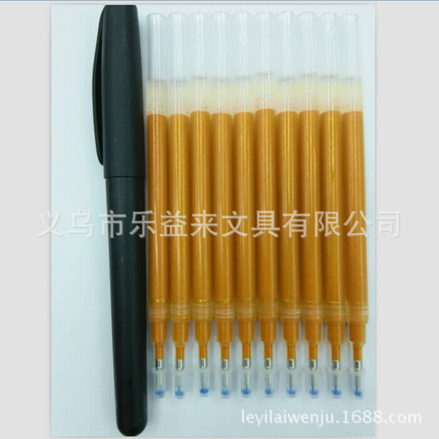 厂家直供1笔杆配4只笔芯 金色抄经书中性笔5.0深金色大容量签字笔