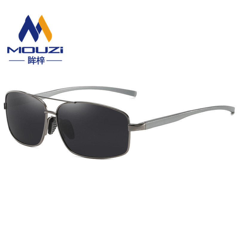 Outdoor Men's Polarized Sunglasses 2458 Aluminum Magnesium Sports Sunglasses Metal Spring Leg Retro Box Sunglasses