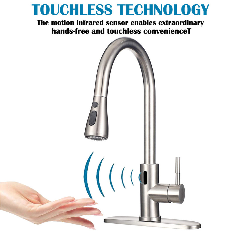 Yama induction kitchen withdrawal faucet rotating two-function hot and cold quick-connect sink induction withdrawal faucet