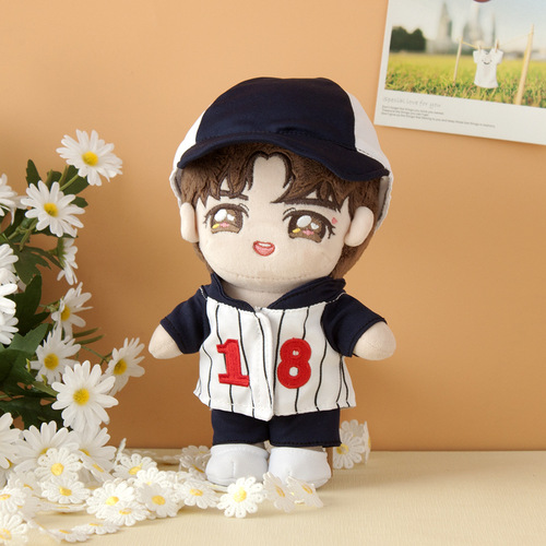 20cm cotton doll plush toy doll baby clothes denim suspenders pants celebrity doll doll replacement clothes