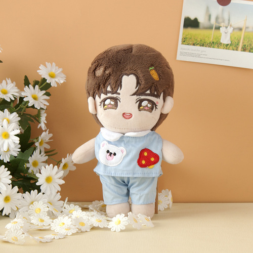 20cm cotton doll plush toy doll baby clothes denim suspenders pants celebrity doll doll replacement clothes