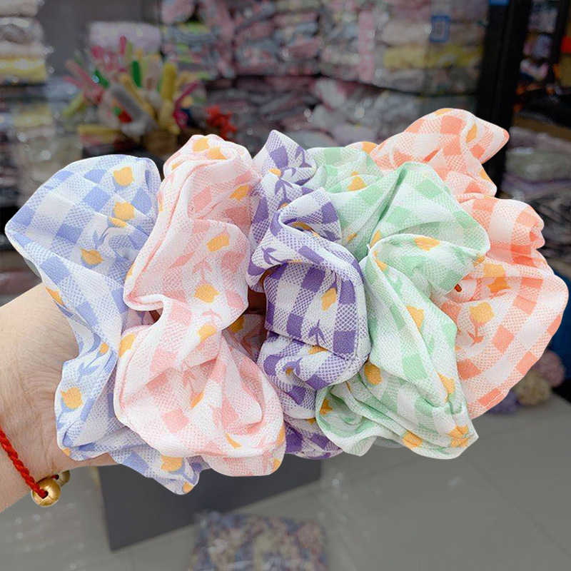 Yuge Japanese and Korean style student girl hair rope tulip flower large intestine hair ring hair rope hair accessories stall boutique supply Yuge Japanese and Korean style student girl hair rope tulip flower large intestine hair ring hair rope hair accessories stall boutique supply