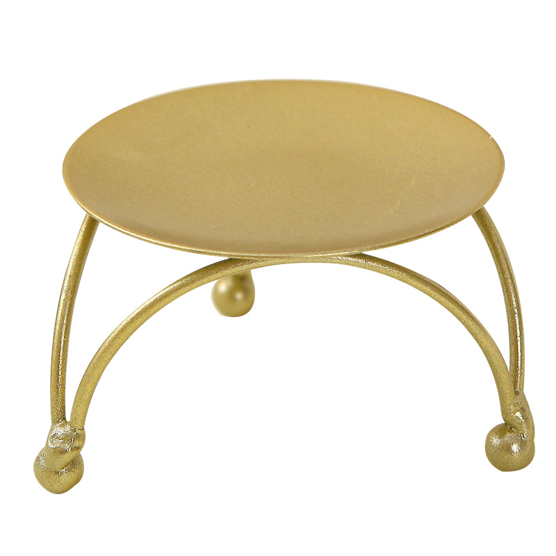 Amazon Oro negro Americano titular de la vela plato pequeño candelabro bandeja hierro asiento redondo metal accesorios boda