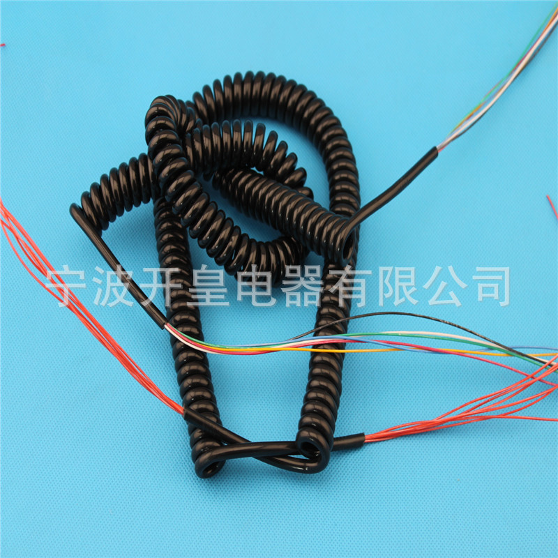 销售 PVC PU弹簧线 2芯3芯4芯5芯高弹弹弓弹簧线电源线