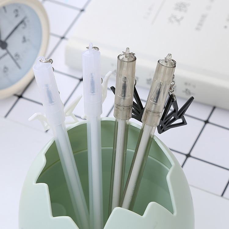 Grúa de papel colgante pluma de gel de aprendizaje creativo papelería oficina firma pluma estudiante examen negro pluma de agua