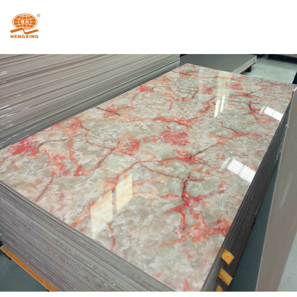恒兴厂家批发环保PVC装饰板UV板仿大理石板内墙装饰板背景墙面板
