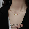 Jewelry, necklace, bent pipe, luxury accessory, silver 925 sample, Korean style, simple and elegant design, light luxury style