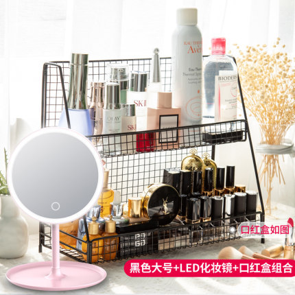 Estante de almacenamiento directo de fábrica de escritorio de múltiples capas de hierro dormitorio escritorio ins joyería cosméticos organizador de almacenamiento rack